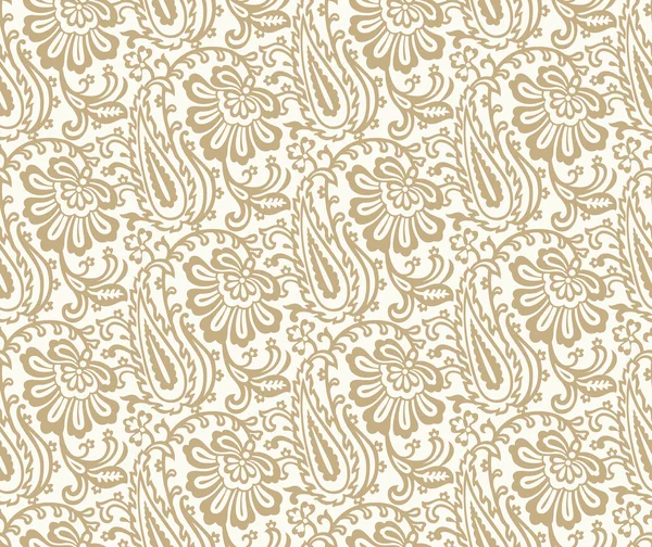 Flor sem costura com papel de parede paisley —  Vetores de Stock