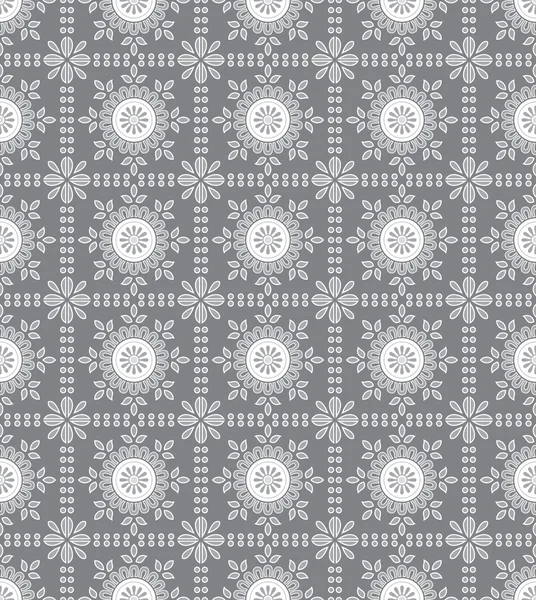 Floral papier peint sans couture argent — Image vectorielle