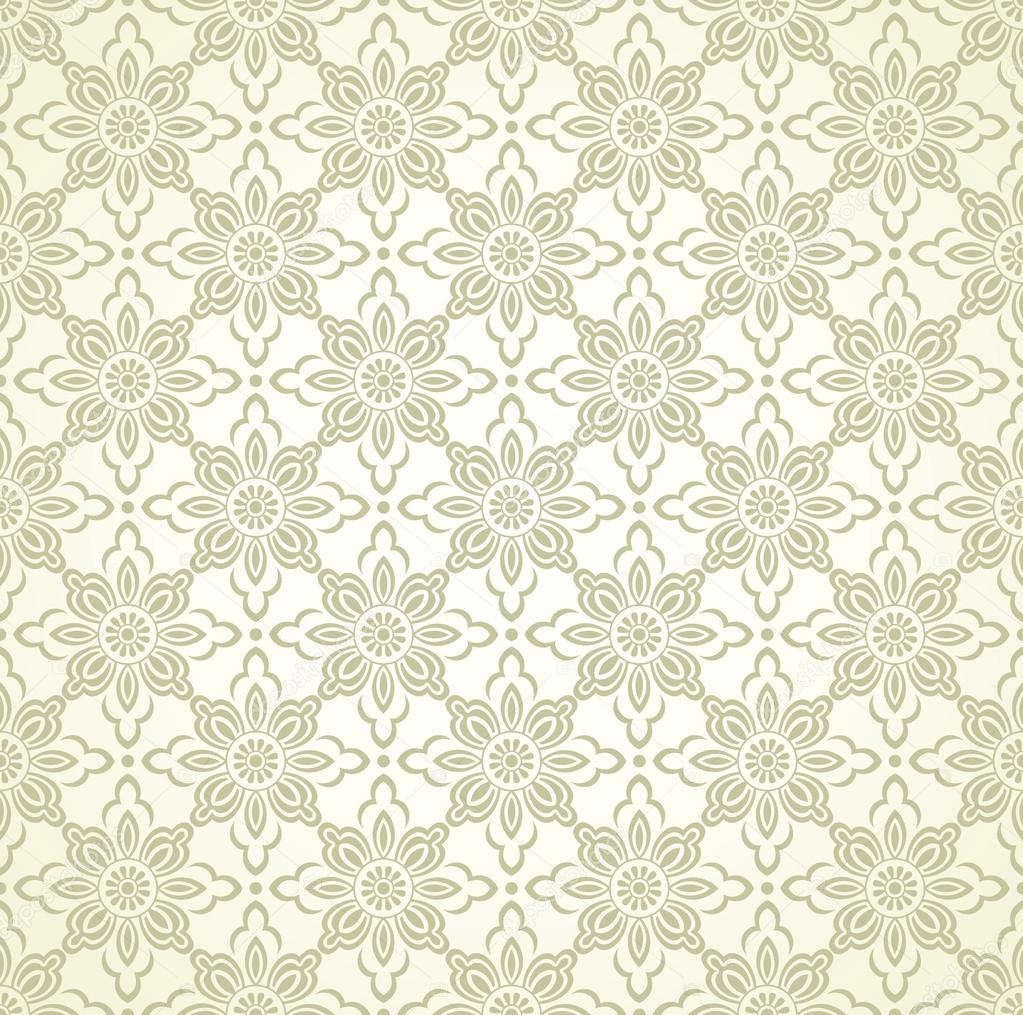 Seamless floral golden wallpaper