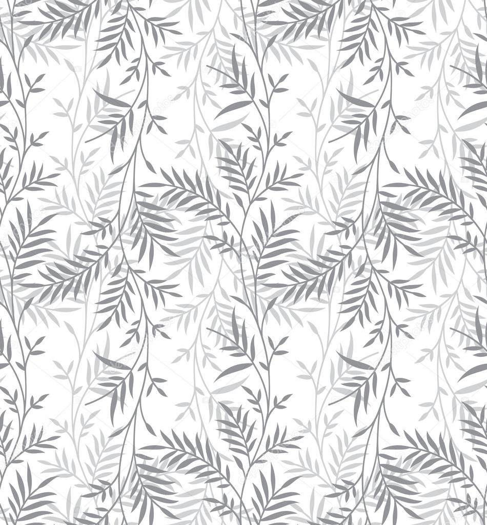 Seamless fancy silver leaves background