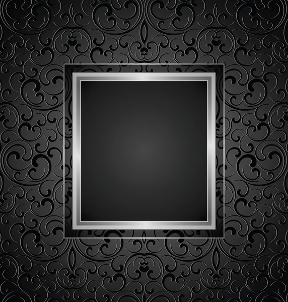 皇家黑色邀请卡设计，包括无缝模式 — 图库矢量图片