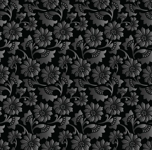 Black Floral Pattern Wallpaper