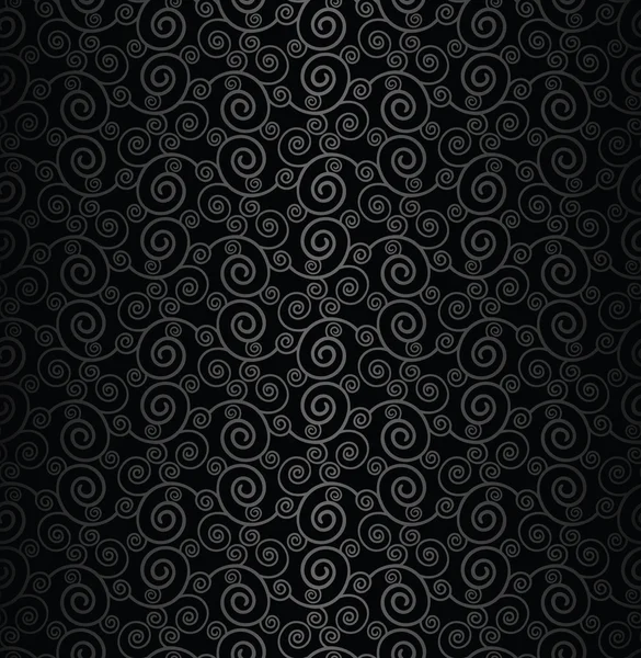Άνευ ραφής μαύρο φόντο swirly — Διανυσματικό Αρχείο