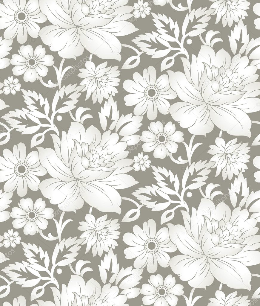 Seamless floral background for textile design