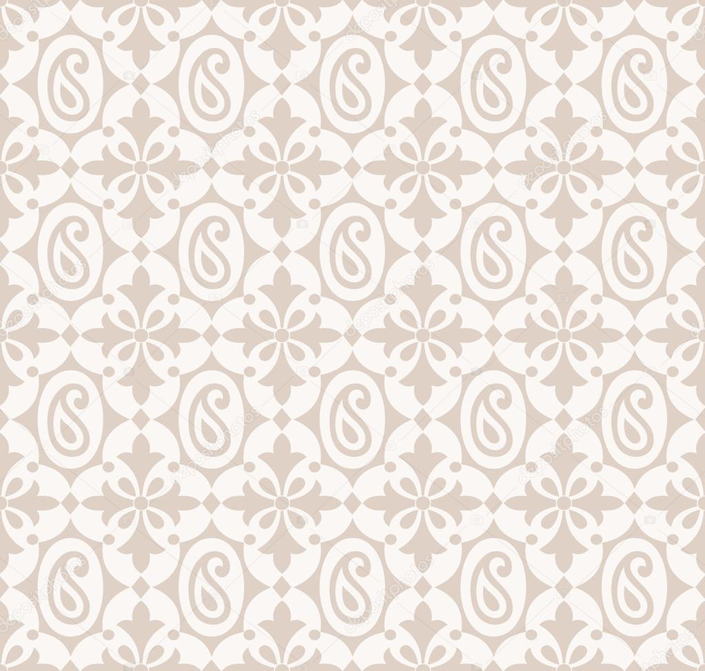 Seamless paisley background with flowers