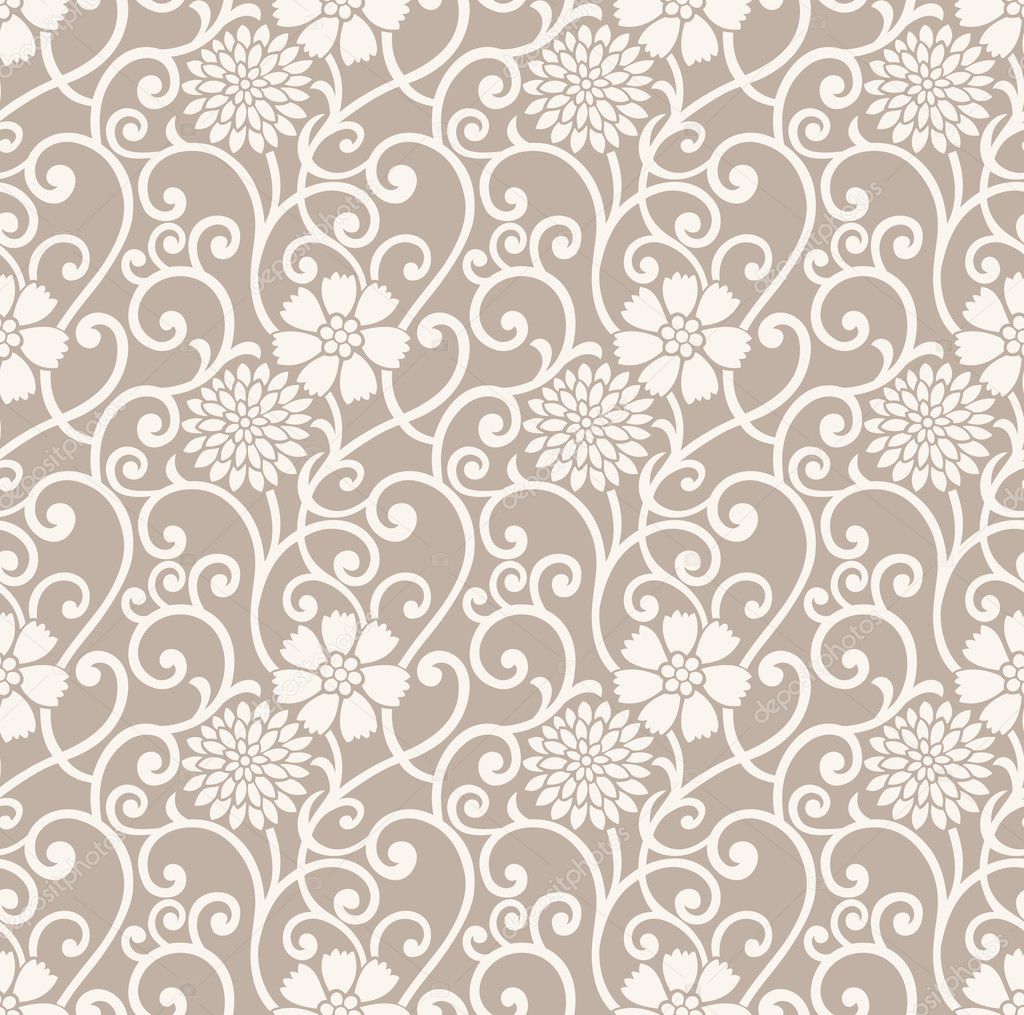 Fancy floral seamless wallpaper