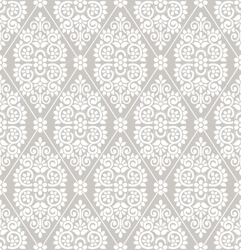 Seamless floral damask wallpaper