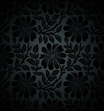Royal siyah sorunsuz çiçek duvar kağıdı