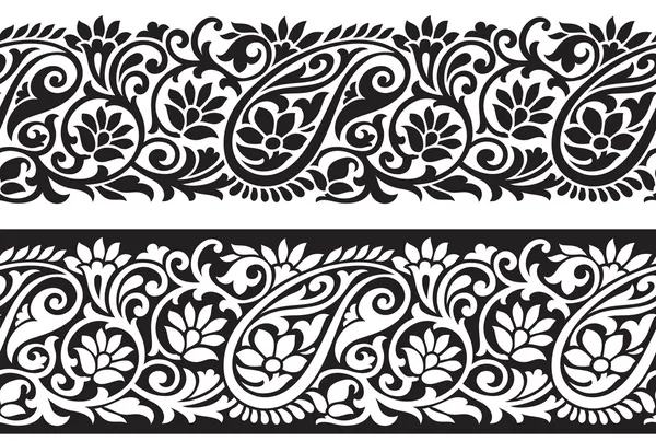 Seamless paisley border Royalty Free Stock Vectors
