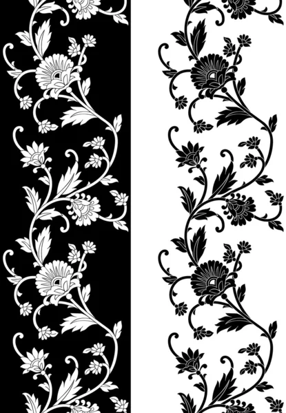 Frontière florale vectorielle sans couture — Image vectorielle