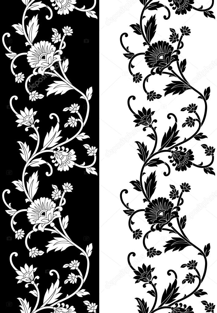 Seamless vector floral border Stock Vector by ©malkani 43965181