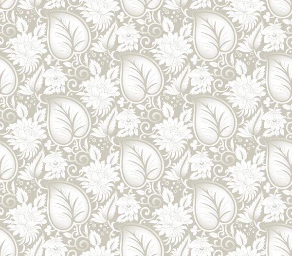 シームレスなベクター派手な花の壁紙 — ストックベクタ