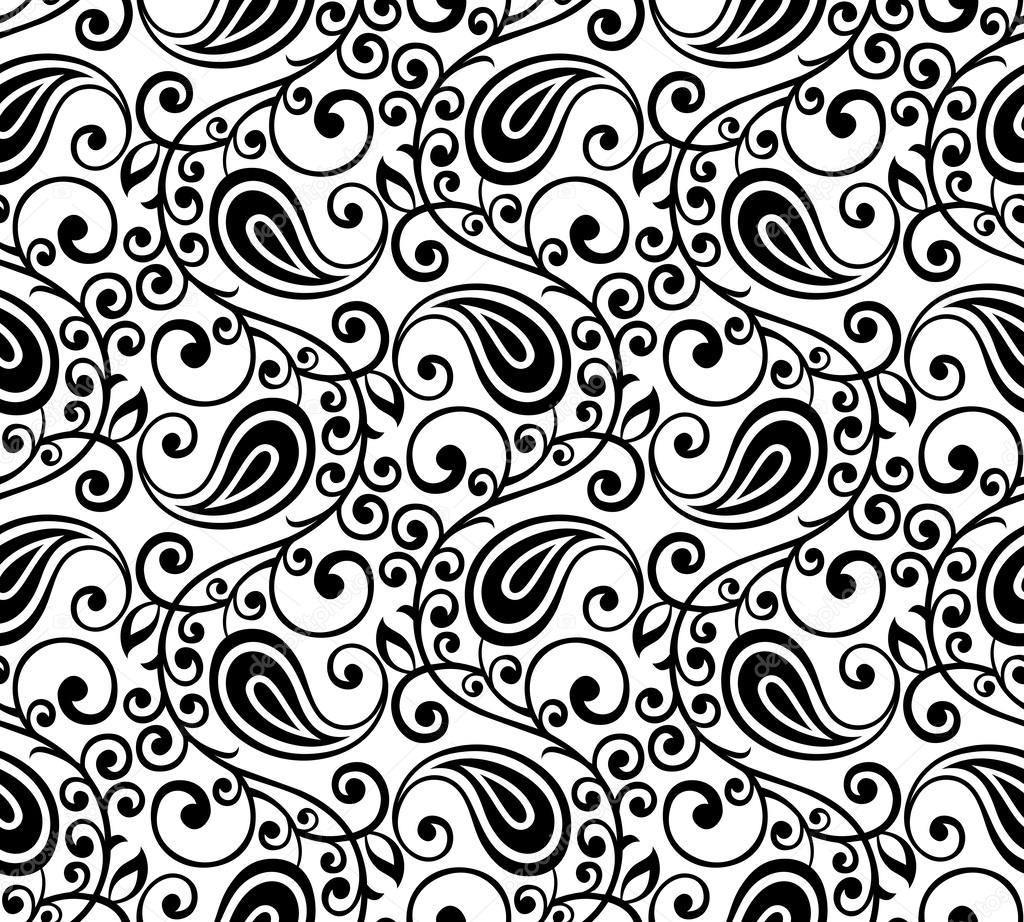 Seamless paisley vector background