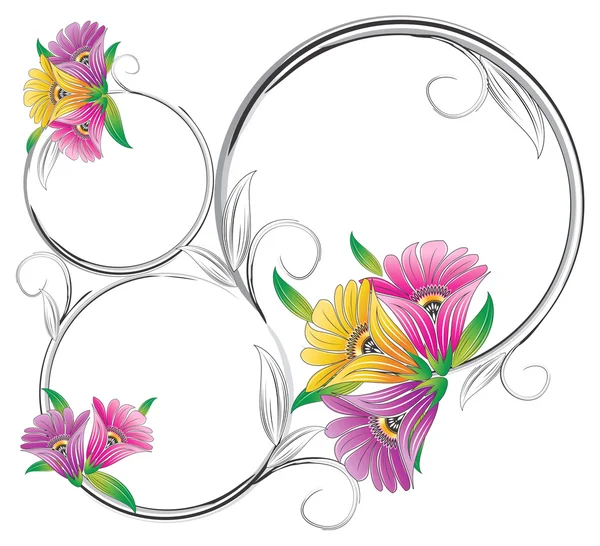 Decoratieve bloemen frame — Stockvector