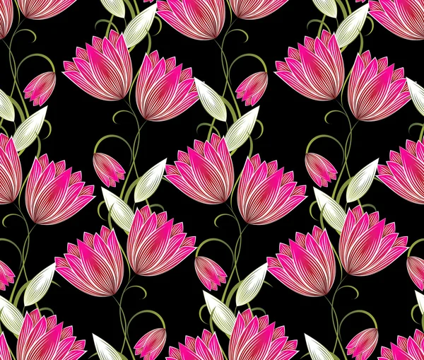 Fondo de diseñador floral sin costuras — Vector de stock