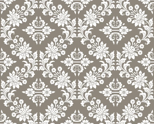 Fond d'écran sans couture damassé floral — Image vectorielle