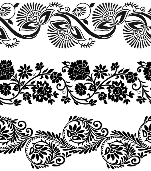 Floral vector borders — Stock Vector