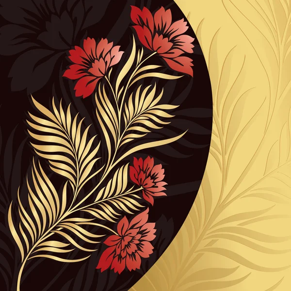 Vector golden floral background — Stock Vector