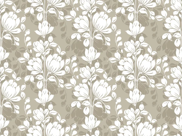 Seamless vector floral wallpaper — Stock Vector