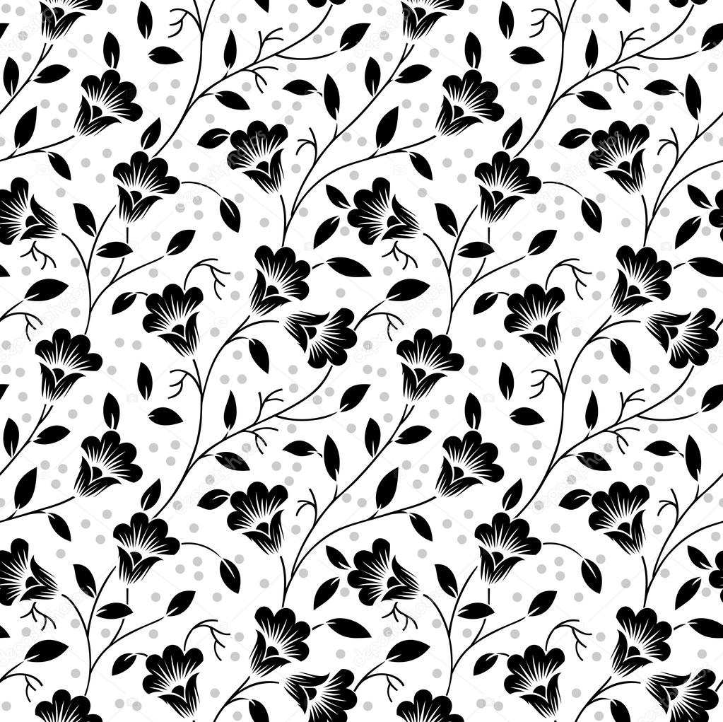 Seamless floral pattern on white background