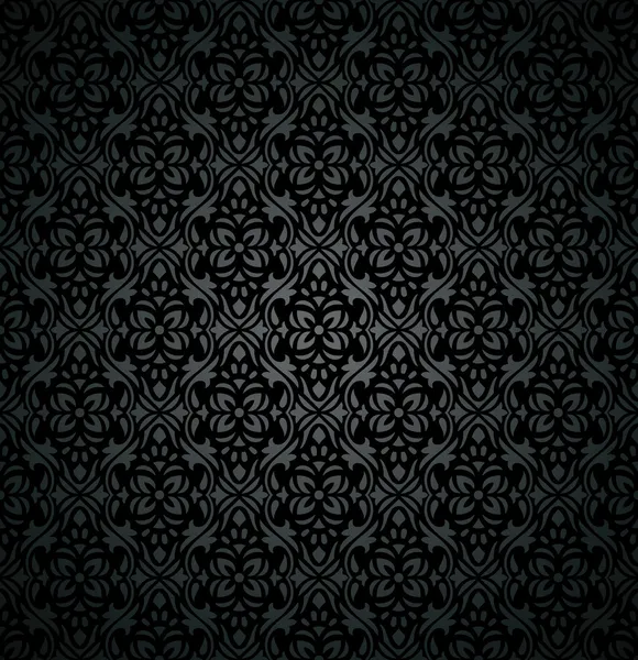 Βασιλική σκούρο floral ταπετσαρία Δαμασκός — Διανυσματικό Αρχείο