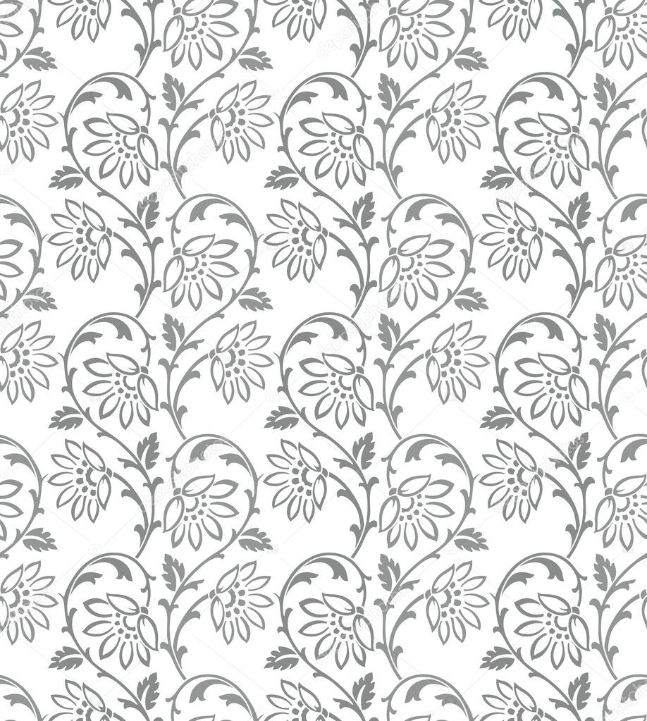 Floral damask seamless wallpaper