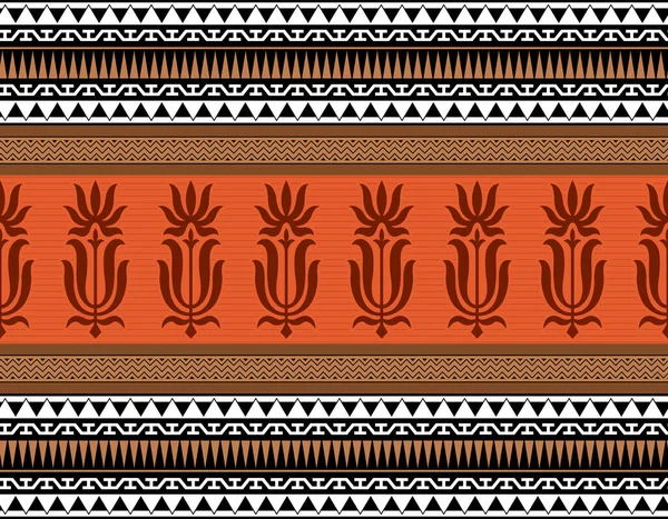 Безшовный Африканский Племенной Пограничный Дизайн — стоковое фото