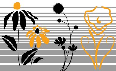 Kusursuz soyut çiçek sınır tasarımı