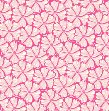 Pembe arka planda kusursuz çiçek deseni tasarımı