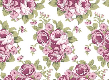 Sorunsuz gül çiçek desen tasarım