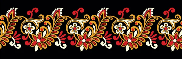 Desain Perbatasan Paisley Asia Tradisional - Stok Vektor