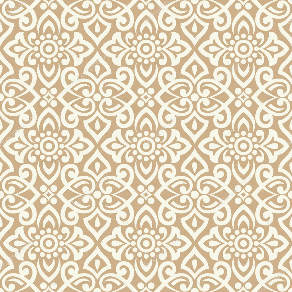 Vector damask wallpaper pattern design