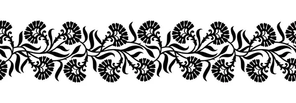 Naadloze Tribal Floral Boordmotief — Stockvector