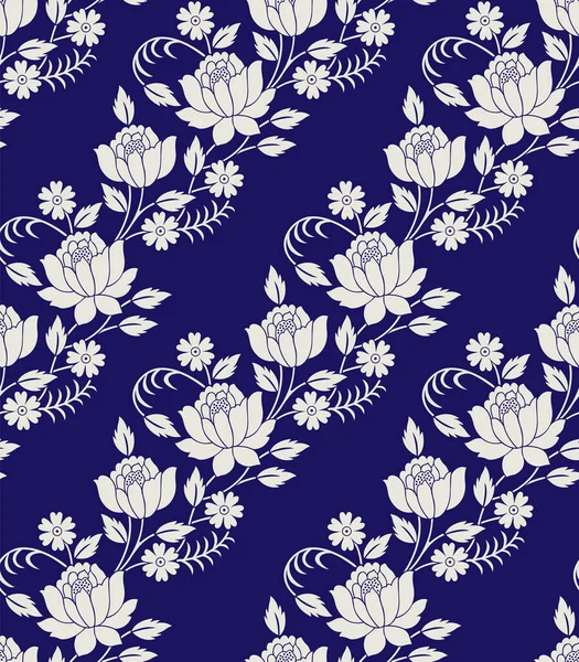Vecteur Lotus Fleur Motif Papier Peint Design — Image vectorielle