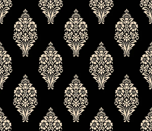 Seamless Decorative Floral Damask Wallpaper Pattern — 图库矢量图片