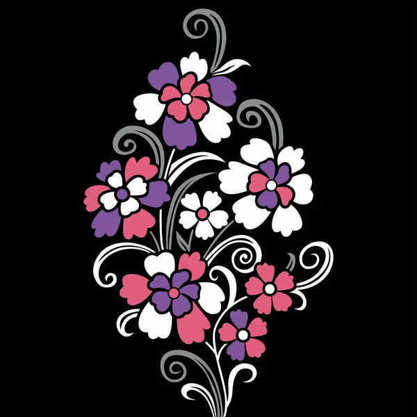 Floral Motif Swirly Design Element — Vetor de Stock