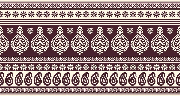 Paisley Border Tribal Design Elements — ストックベクタ