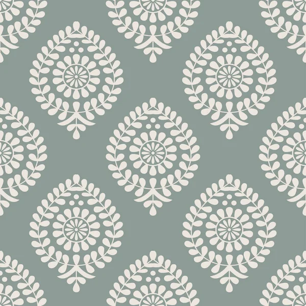 Decorative Damask Floral Wallpaper Pattern — Archivo Imágenes Vectoriales