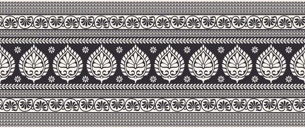Diseño Borde Floral Tribal Vectorial — Vector de stock