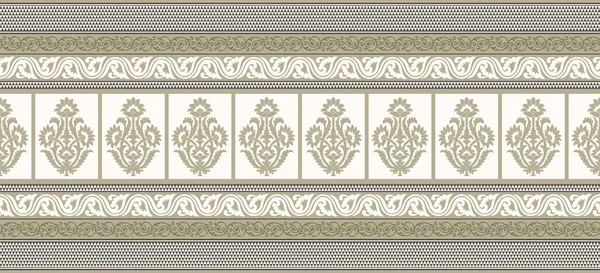 Floral Border Geometrical Shapes — Stockový vektor