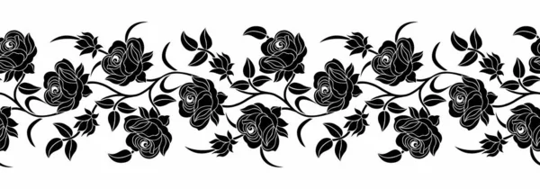 Vektorová Růže Design Okraje Květiny — Stockový vektor