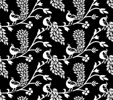 Kusursuz Asyalı tavus kuşu deseni tasarımı