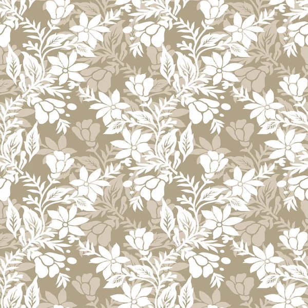 Seamless Textile Flower Pattern Design — Stock Vector