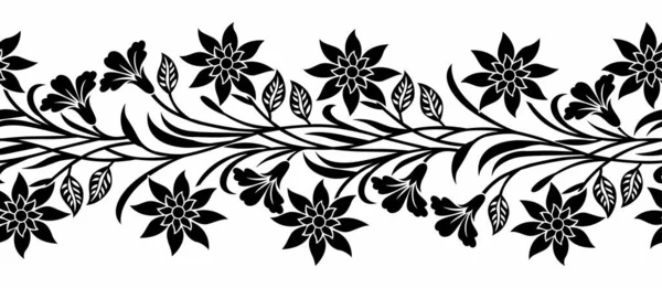 Seamless Decorative Floral Border Design — Stock Vector