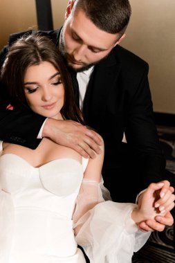 güzel çift aşık portresi kapatın