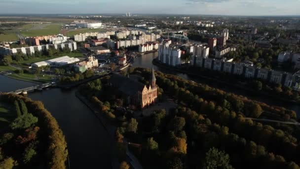 Kaliningrad Μητρόπολη από τον αέρα — Αρχείο Βίντεο