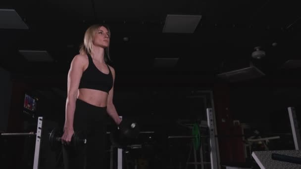 Klassieke Oefeningen Voor Spieren Van Handen Fit Vrouw Fitness Training — Stockvideo