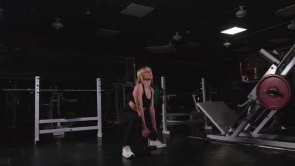 Tlusté Pálení Cvičení Pro Štíhlé Nohy Hýždě Ztuhlá Ženská Postava — Stock video