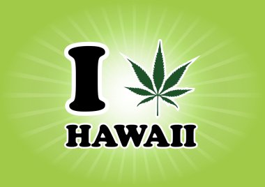 Hawaii marihuana yaprağı vektör çizim