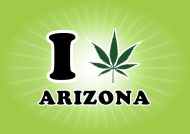 Arizona marihuana yaprağı vektör çizim